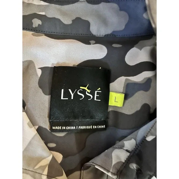 Lysse Grey Camo Shirt Womens Large Bluish Grey Stretch - Picture 4 of 5